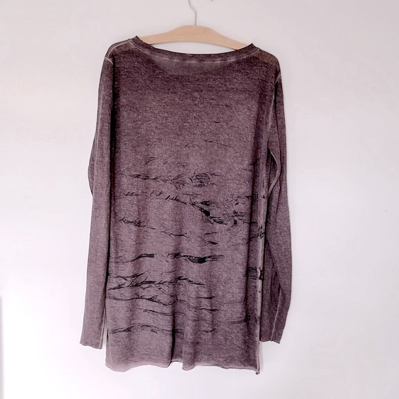 Un-ameable eggplant/black tie dye long sleeved tee, size 48IT, 12 US - Picture 7 of 7